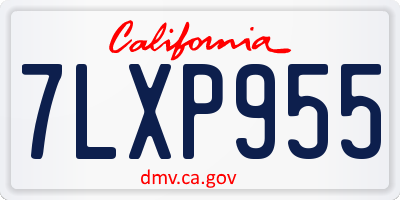 CA license plate 7LXP955