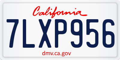 CA license plate 7LXP956