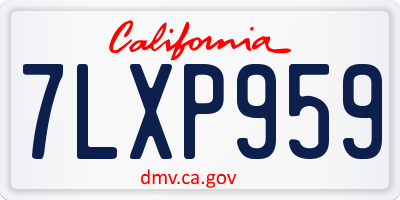 CA license plate 7LXP959