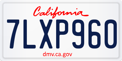 CA license plate 7LXP960