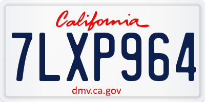CA license plate 7LXP964
