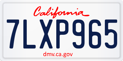 CA license plate 7LXP965