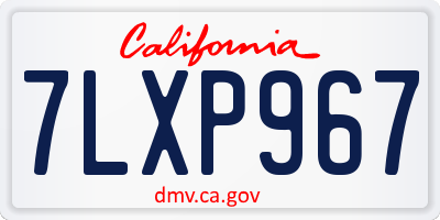 CA license plate 7LXP967
