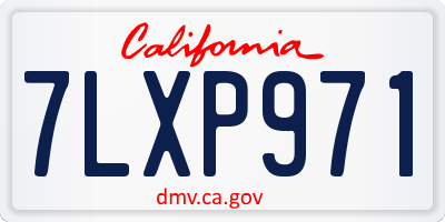 CA license plate 7LXP971