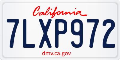 CA license plate 7LXP972