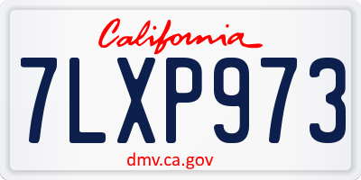 CA license plate 7LXP973
