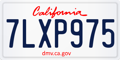 CA license plate 7LXP975