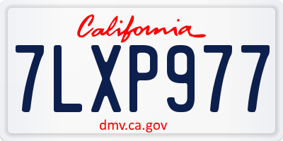 CA license plate 7LXP977