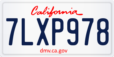 CA license plate 7LXP978