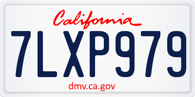 CA license plate 7LXP979