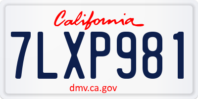 CA license plate 7LXP981