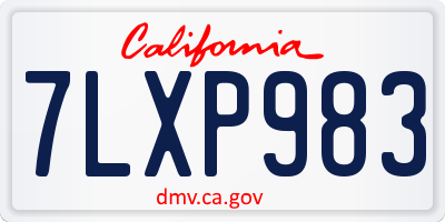 CA license plate 7LXP983