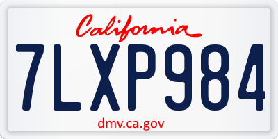 CA license plate 7LXP984