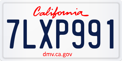 CA license plate 7LXP991