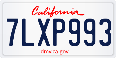 CA license plate 7LXP993