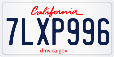 CA license plate 7LXP996