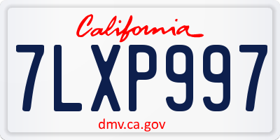 CA license plate 7LXP997