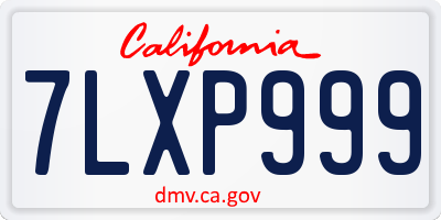 CA license plate 7LXP999