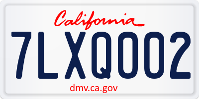 CA license plate 7LXQ002