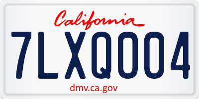 CA license plate 7LXQ004