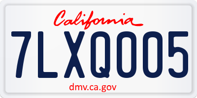 CA license plate 7LXQ005