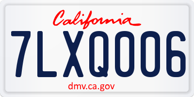 CA license plate 7LXQ006