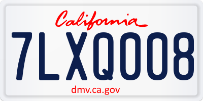 CA license plate 7LXQ008
