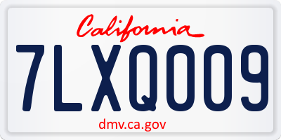 CA license plate 7LXQ009