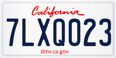 CA license plate 7LXQ023