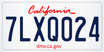CA license plate 7LXQ024