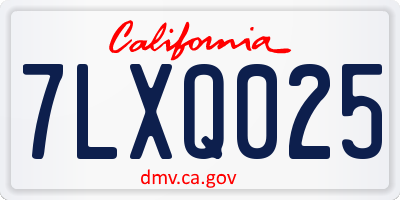 CA license plate 7LXQ025