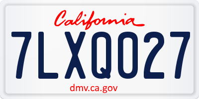 CA license plate 7LXQ027