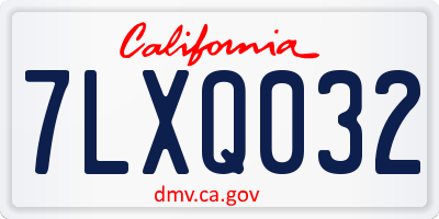 CA license plate 7LXQ032