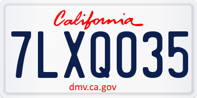 CA license plate 7LXQ035