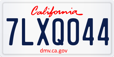 CA license plate 7LXQ044