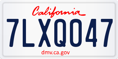 CA license plate 7LXQ047