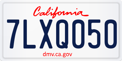 CA license plate 7LXQ050