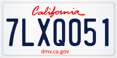 CA license plate 7LXQ051