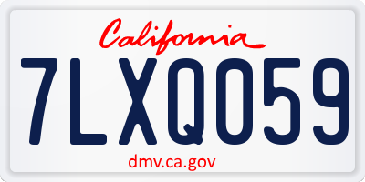 CA license plate 7LXQ059