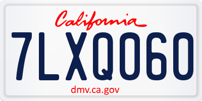 CA license plate 7LXQ060