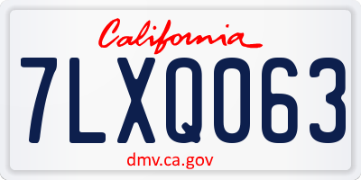 CA license plate 7LXQ063