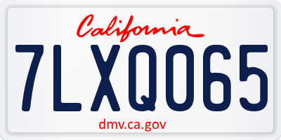 CA license plate 7LXQ065