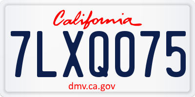 CA license plate 7LXQ075