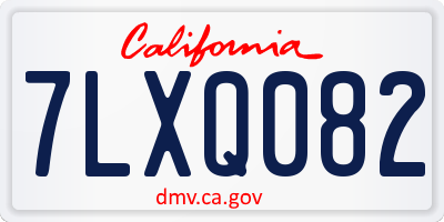 CA license plate 7LXQ082