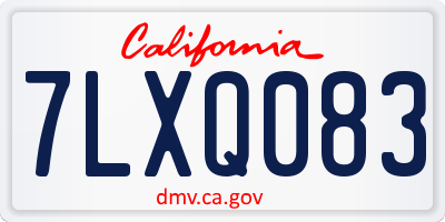 CA license plate 7LXQ083