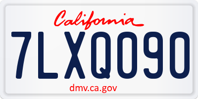 CA license plate 7LXQ090