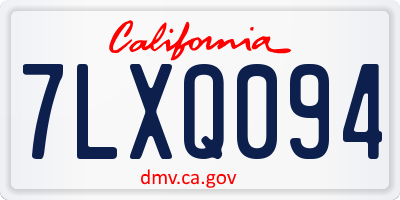 CA license plate 7LXQ094