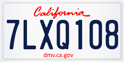 CA license plate 7LXQ108