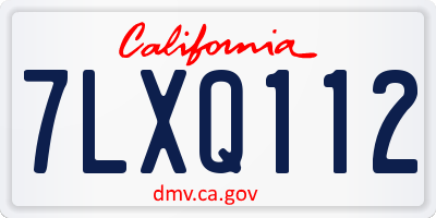 CA license plate 7LXQ112