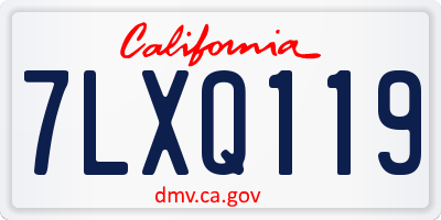 CA license plate 7LXQ119